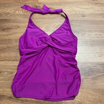 Athleta Purple Halter Tankini Swim Top Womens Size 34 D/DD Twist Front - $25.74