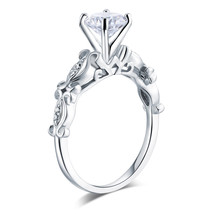 1.5 Carat Moissanite Diamond925 Sterling Silver Engagement Ring Vintage Style - £182.37 GBP