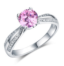 925 Sterling Silver Wedding Engagement Anniversary Ring Fancy Pink Lab D... - $99.99