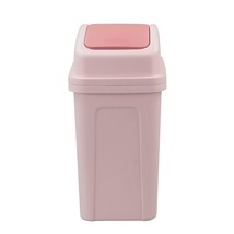 Plastic Swing Lid Trash Can, Garbage Can With Swing-Top Lid, 1-Pack, Pink - £30.29 GBP