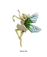 Butterfly Brooch 2.25" Gold Plated Sky Blue - $12.99