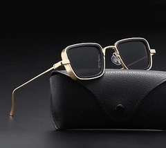 New Vintage Metal Steampunk Sunglasses Men Women Square Sun Glasses For Men - £12.60 GBP