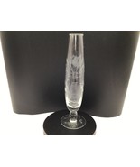 Vintage Etched Glass Bud Vase Floral Design 9.25&quot; Tall x 3&quot; Wide Clear P... - $217.76 MXN