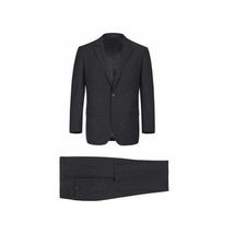 Men RENOIR Suit Solid Two Button Business Formal Classic Regular Fit 201-1 Black image 2