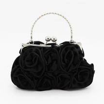 Women s bags satin flower black red silver wedding bags evening bags thumb200