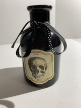 Halloween Decor black bottle Skull Label - £7.76 GBP