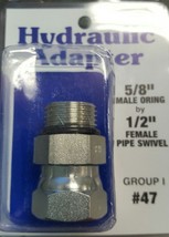 Hydraulic Adapter 5/8” MALE O-RING X 1/2” FEMALE PIPE SWIVEL - £15.44 GBP