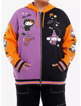 Sanrio Hello Kitty Spooky Split Color-Block Girls Hoodie Plus Size 2 - £46.34 GBP