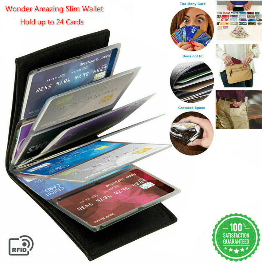 Wonder Amazing RFID Blocking Slim Leather Wallet Credit Card Holder Unis... - $6.92