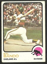 Oakland Athletics Sal Bando 1973 Topps Baseball Card #155 g/vg - £0.39 GBP