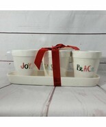Rae Dunn Christmas Holiday Planter Gift Set Joy Wish Peace Colorful Gift... - $74.47 CAD