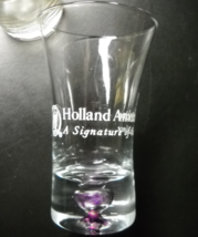 Holland America Line Shot Glass Flared Style Clear Glass Lavender Bubble in Base - £6.36 GBP