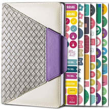 A5 PU Leather Knitting Planner Notebook Undated Weekly Plan Book(Purple) - £6.40 GBP