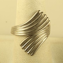 Vintage Sterling Silver Signed Beau Modernist Mid Century Bypass Statement Ring - £30.07 GBP