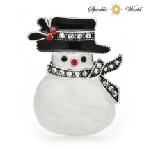 Snowman Rhinestones Brooch Coat Pin Colourful Brooch Fashion Jewllery Gift - £7.88 GBP