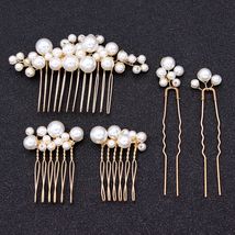 Bridal Pearl 3 Hair Combs +2 Hairpins Set, Wedding Bridal Hair Accessories - £11.00 GBP