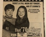 That 70’s Show Tv Series Print Ad Vintage Topher Grace Laura Prepon TPA3 - $5.93