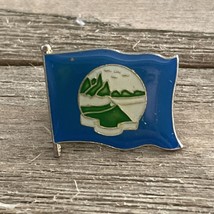 Montana MT US State Flag USA Vintage Metal &amp; Enamel Lapel Pin Pinback 80s Travel - £4.47 GBP