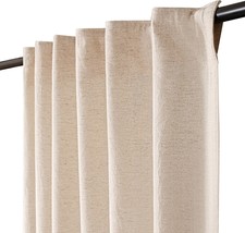 Farmhouse Curtains Are 50X84 Inches In Size, Natural, Tab Top, Made Of 70% - £40.73 GBP