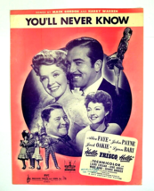 You&#39;ll Never Know Hello Frisco Musical Sheet Music 1943 - $695.00