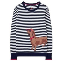 NWT Womens Size 16 Joules Miranda Dachshund Dog Crew Neck Stripe Sweater - £23.56 GBP