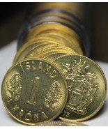 Edelstein UNC Rolle (40) Iceland 1975 Kronen Münzen ~ Letzte Jahr Ever M... - £47.47 GBP