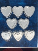 Lot/8 VTG Gelatin Baking Tart Aluminum Tins HEART SHAPED 4 oz 3-3/8x3-3/8&quot; Molds - £14.85 GBP
