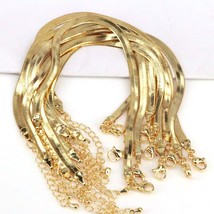 10Pcs,Flat Snake Chain Bracelet , Gold Filled Bracelet, Minimalist Bracelet, Gol - £36.77 GBP