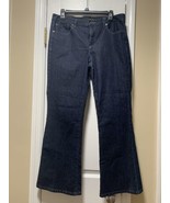 CALVIN KLEIN WOMENS FLARE DENIM JEANS SIZE 12 DARK WASH PRE OWNED - $12.95