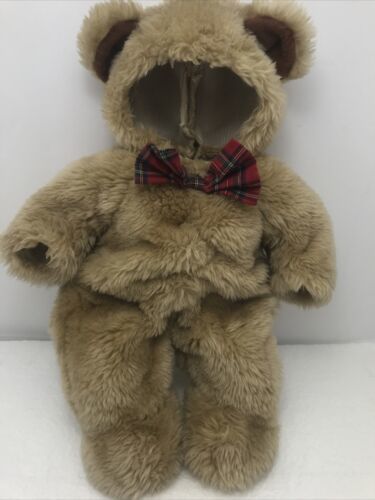 Anne Geddes Teddy Bear Brown Bowtie Outfit 15 inches Vintage 1997 - $12.87