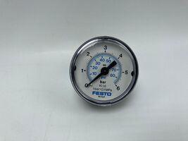 Festo 161127 Pressure Gauge, 0-6Bar/0-87Psi  - $12.40