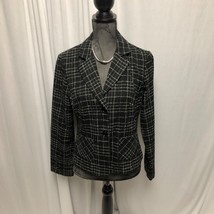 Studio Y Jacket Womens 9 - 10 Black White Two Button Lined Pockets Blazer - $17.64