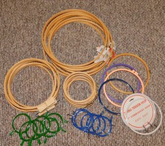 Lot 38 Embroidery Hoops Needlepoint Cross Stitch Wood Metal Screw Spring... - £27.65 GBP