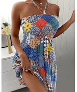 Floral Print Halter Neck Dress, Vacation Shirred Bust Dress For Spring &amp;... - $19.99