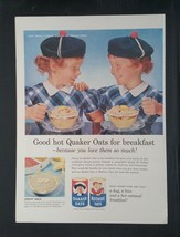 Vintage 1960 Quaker Oats Twin Red Head Girls Full Page Original Color Ad - £5.19 GBP