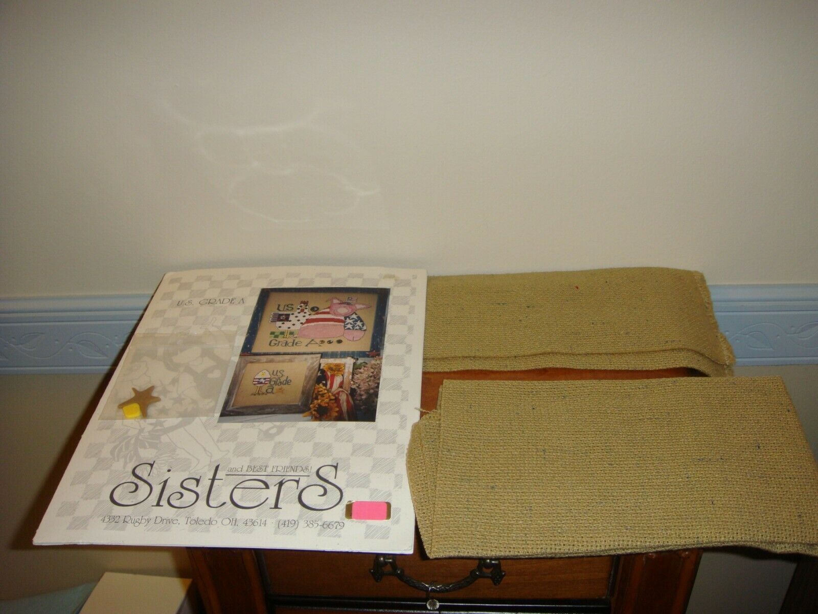 Sisters &amp; Best Friends Pattern US Grade A Plus 10 Count Fabric And 2 But... - $22.99