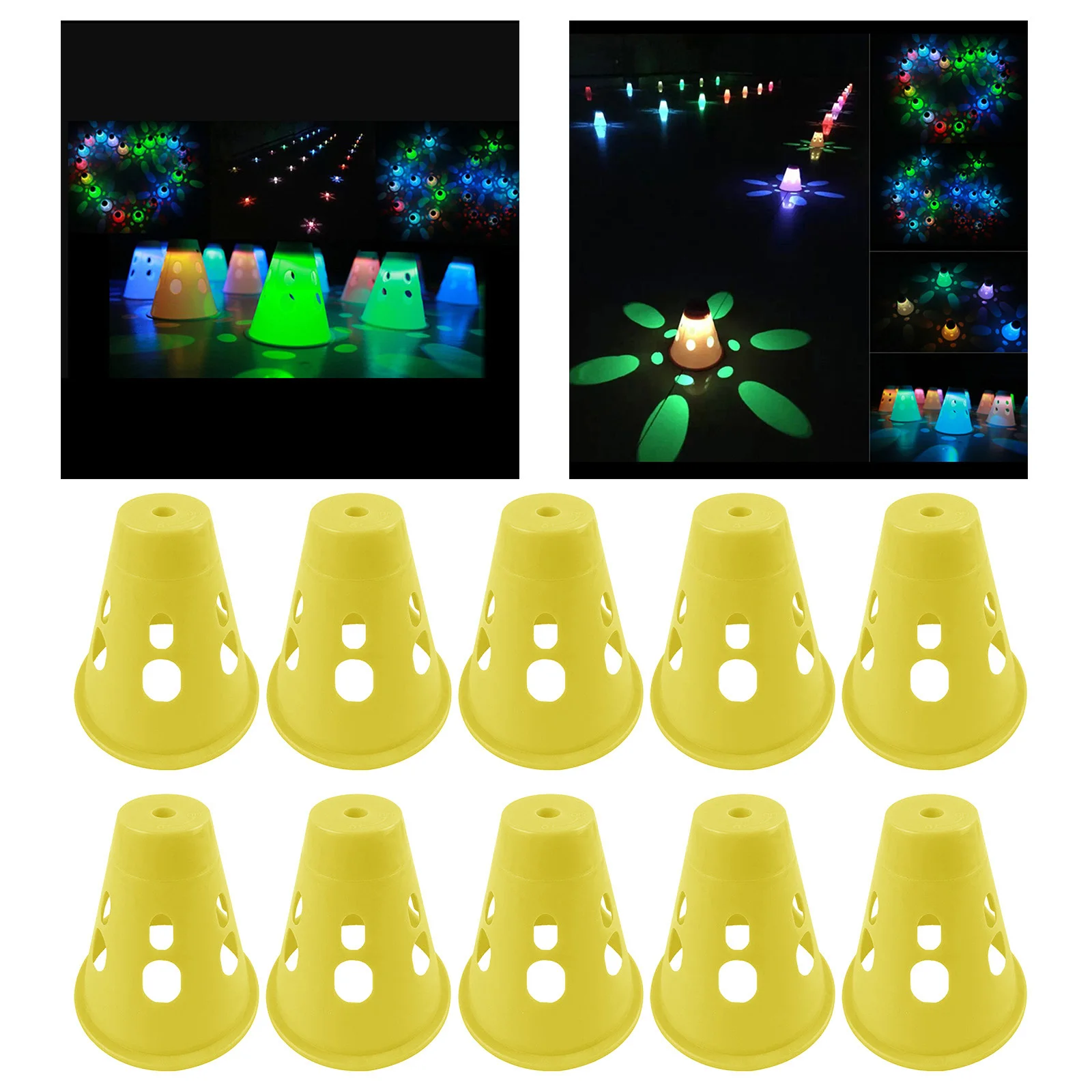 10Pcs Light Up Skating Marker Cones Agility Training LED Glow In Dark Inline Rol - £143.84 GBP