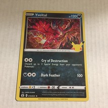 2021 Pokemon Yveltal 25th Anniversary Holo Trading Card 19/25 - $50.12 MXN