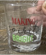BRAND NEW Christmas “Making Spirits Bright” 11.2 oz Whiskey Rocks Glass ... - $12.75