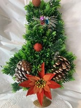 Vintage Christmas  Greenery Wall or Door Decoration Wreath 18 Inch Tall Handmade - £7.99 GBP