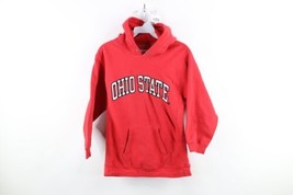 Vintage 90s Womens Small Distressed Ohio State University Heavyweight Hoodie Red - £33.26 GBP