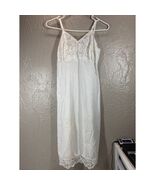 Vintage Seamprufe Womens Slip Dress Short White Satin Lace Victorian 60s... - $395.92 MXN