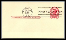 1952 US Postal Card - FDC SRed 2 Cent Lincoln, Washington DC B7 - £2.37 GBP