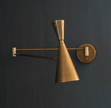 Mid Century Wall Sconce LELO 2 Wall Light Lamp, Handmade Brass Stilnovo Inspired - £266.22 GBP