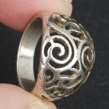STERLING SILVER ladies ring FILIGREE gothic .925 size 5  Estate Sale - €28,12 EUR