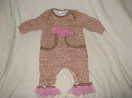 Baby Girl/Doll Infant 0-3 Month Pink Leopard Tulle Ruffle Romper Outfit Boutique - £11.76 GBP