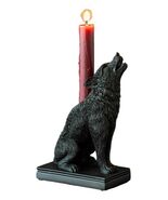 Mystical Wicca Gothic Alpha Gray Wolf Ulula Noctis Candlestick Holder Fi... - €25,56 EUR