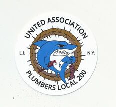 UNITED ASSOCIATION PLUMBERS LOCAL 200 NEW YORK SHARK RAT 2.5&quot; Sticker - $4.00