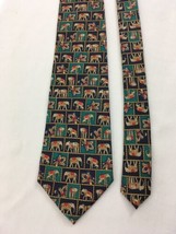 Van Heusen 417 Elephants USA Made All Silk Neck Tie - $9.85