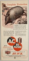 1950&#39;s Print Ad AC Oil Filters Buick Original Equipment Armadillo Protec... - £12.20 GBP